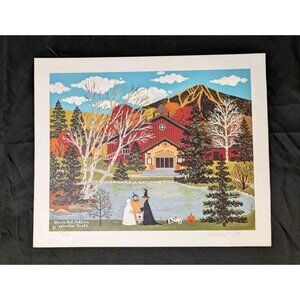 Art Print Ghosts and Goblins Signed Wooster Scott 741/ 750  Fall Halloween READ
